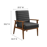 Xavier Vegan Leather Accent Chair in Walnut Black