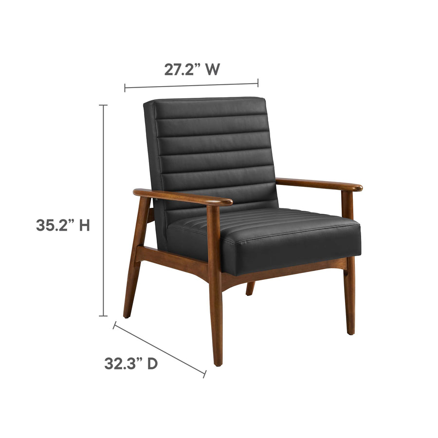 Xavier Vegan Leather Accent Chair in Walnut Black