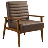 Xavier Vegan Leather Accent Chair in Walnut Brown