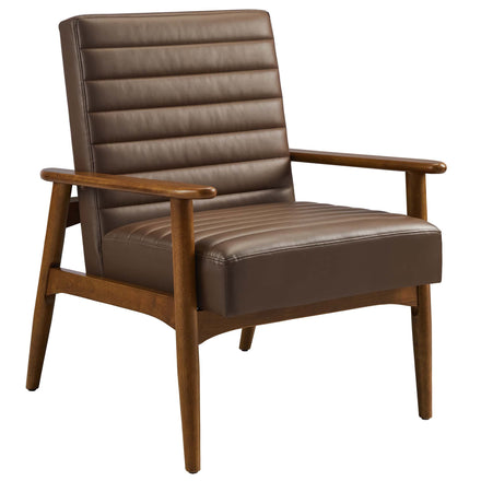 Jensen Vegan Leather Accent Chair in Walnut Brown
