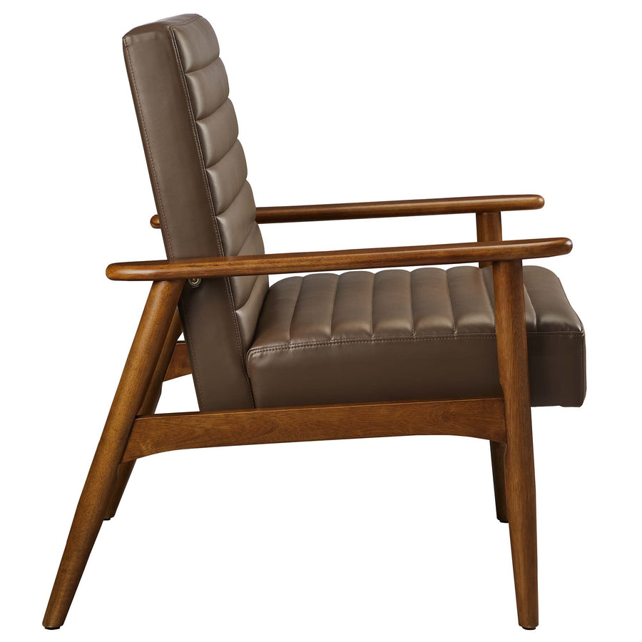 Xavier Vegan Leather Accent Chair in Walnut Brown