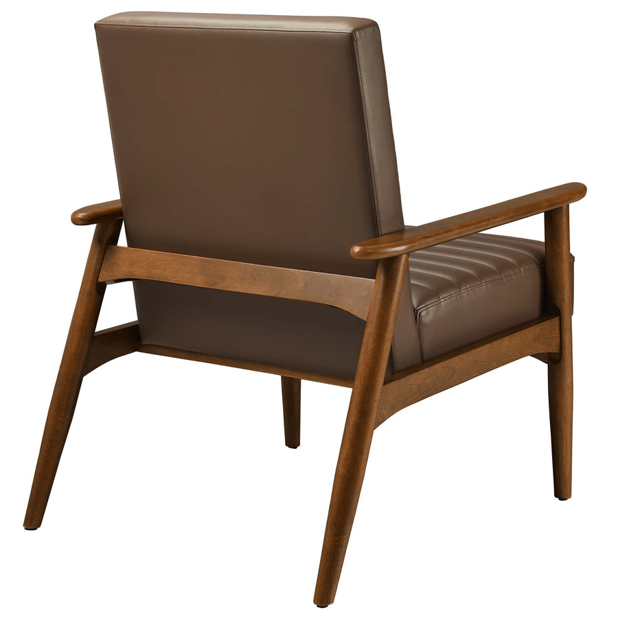 Xavier Vegan Leather Accent Chair in Walnut Brown