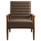 Xavier Vegan Leather Accent Chair in Walnut Brown