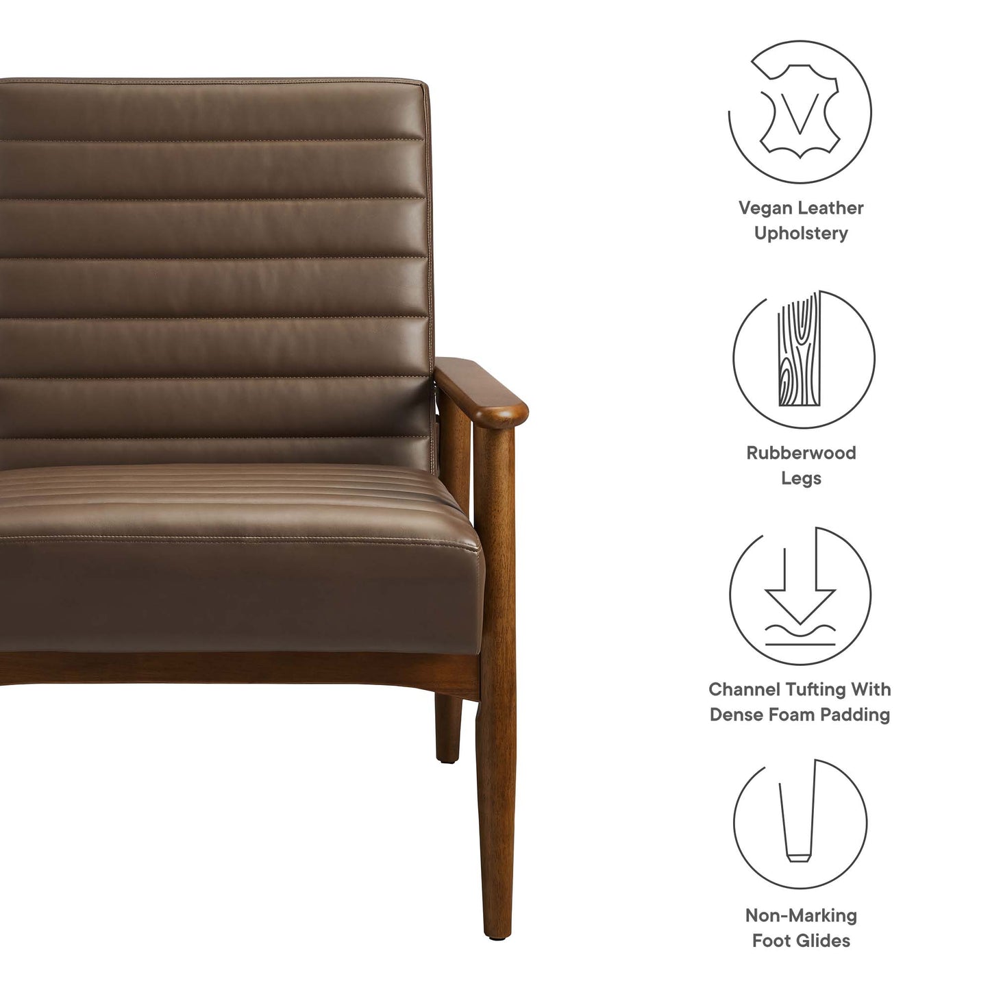 Jensen Vegan Leather Accent Chair by Furniture For America