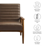 Xavier Vegan Leather Accent Chair in Walnut Brown