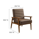 Xavier Vegan Leather Accent Chair in Walnut Brown