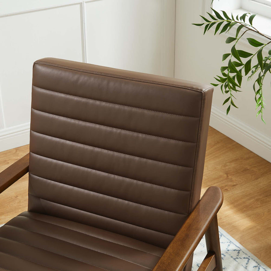 Xavier Vegan Leather Accent Chair in Walnut Brown