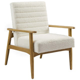 Xavier Boucle Fabric Accent Chair in Ivory