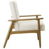 Xavier Boucle Fabric Accent Chair in Ivory