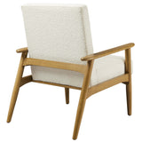 Xavier Boucle Fabric Accent Chair in Ivory