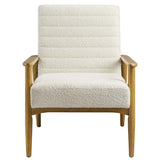 Xavier Boucle Fabric Accent Chair in Ivory