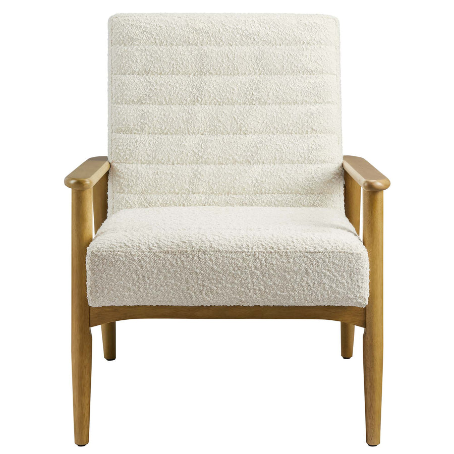 Xavier Boucle Fabric Accent Chair in Ivory
