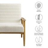 Xavier Boucle Fabric Accent Chair in Ivory