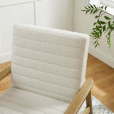 Xavier Boucle Fabric Accent Chair in Ivory