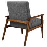 Xavier Boucle Fabric Accent Chair in Walnut Charcoal