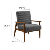 Xavier Boucle Fabric Accent Chair in Walnut Charcoal