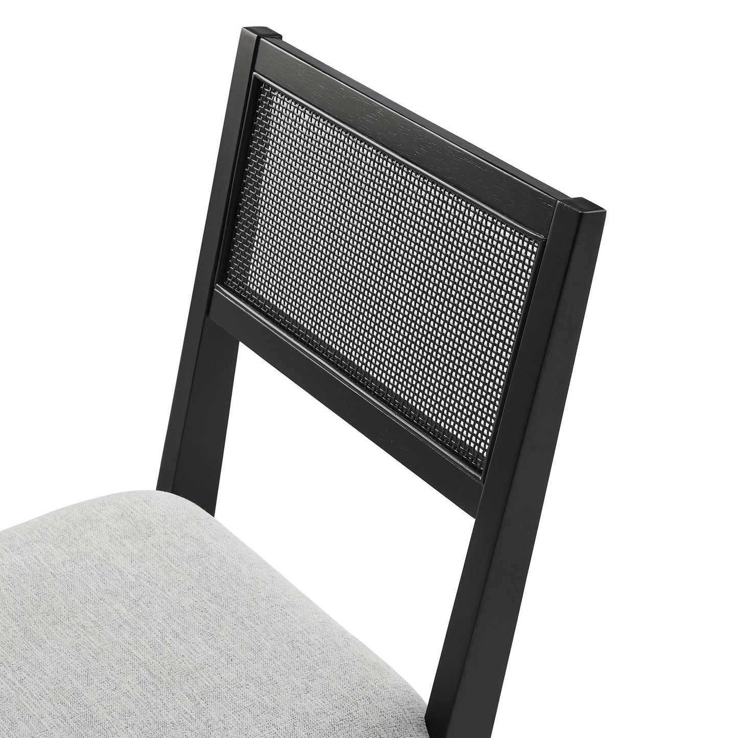 Nimba Faux Rattan Fabric Dining Chairs Set of 2 by Furniture For America