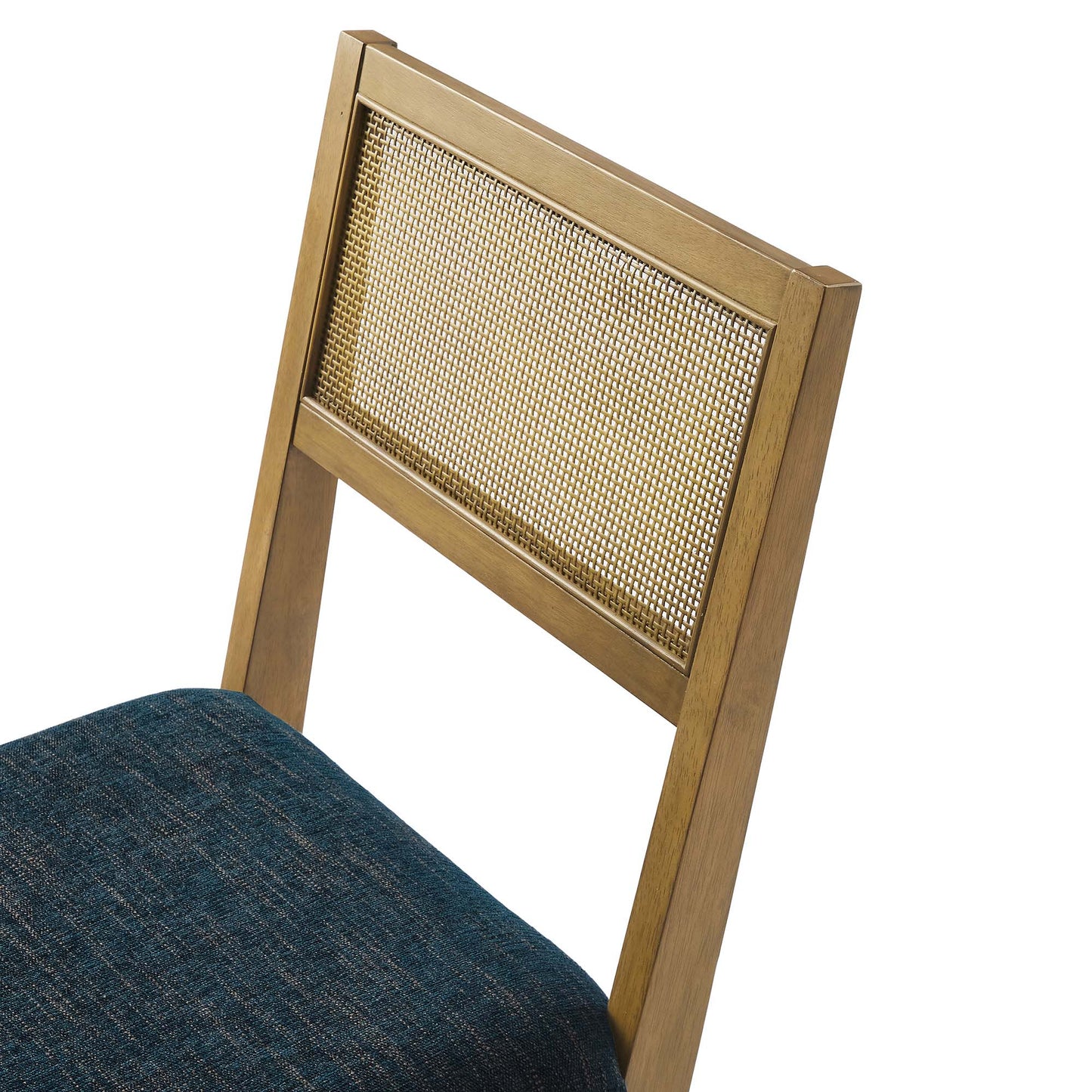 Nimba Faux Rattan Fabric Dining Chairs Set of 2 by Furniture For America
