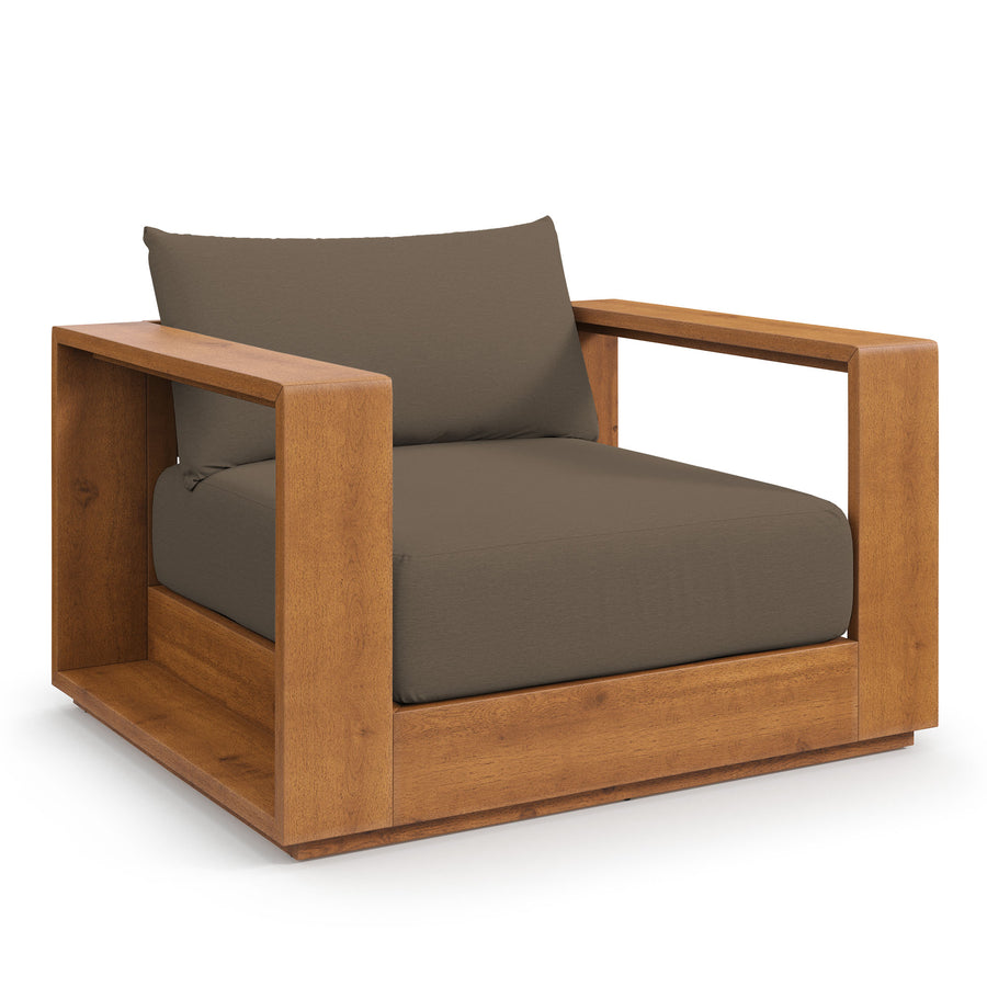 Aspen Outdoor Patio Acacia Wood Chair in Natural Cocoa