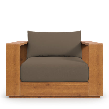 Tahoe Outdoor Patio Acacia Wood Chair in Natural Cocoa
