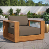 Aspen Outdoor Patio Acacia Wood Chair in Natural Cocoa