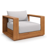 Aspen Outdoor Patio Acacia Wood Chair in Natural Light Gray