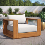 Aspen Outdoor Patio Acacia Wood Chair in Natural Light Gray