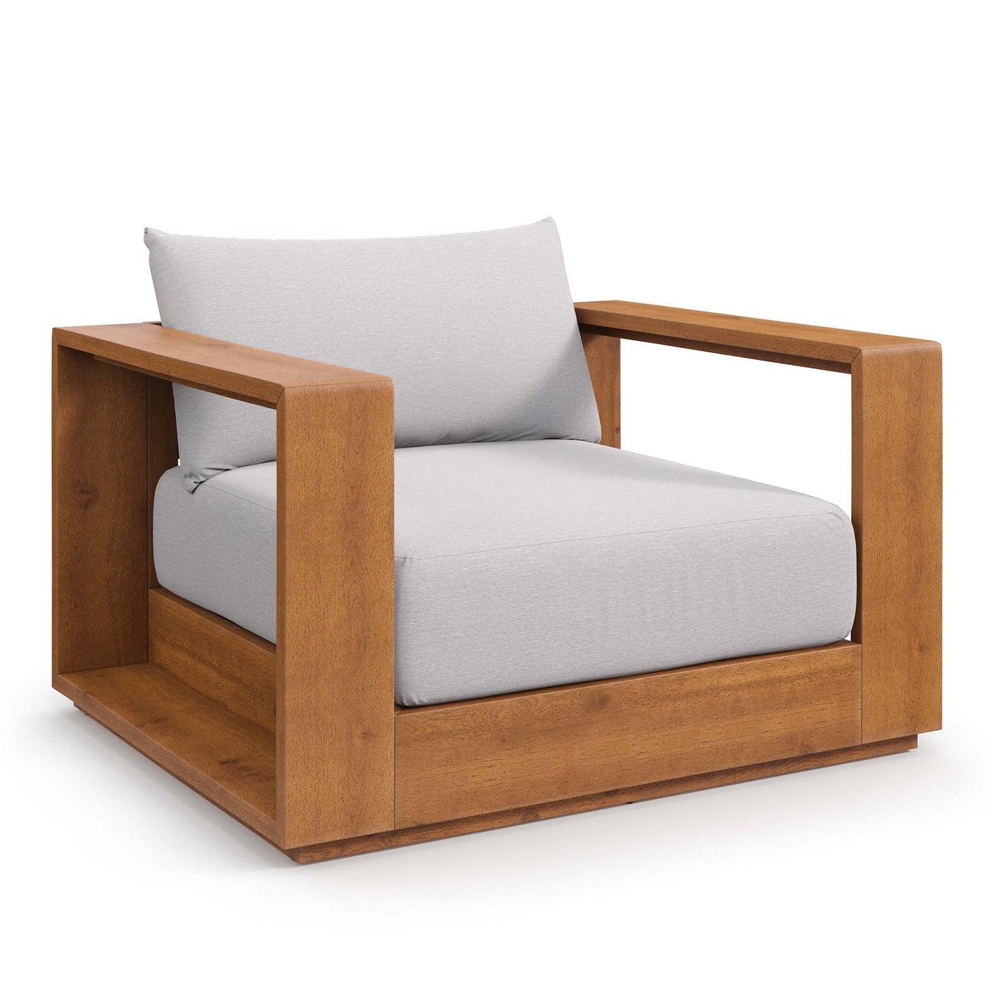 Aspen 3-Piece Outdoor Patio Acacia Wood Furniture Set in Natural Light Gray