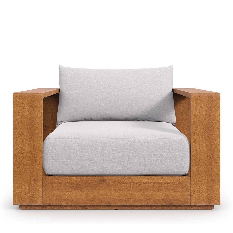 Aspen 3-Piece Outdoor Patio Acacia Wood Furniture Set in Natural Light Gray