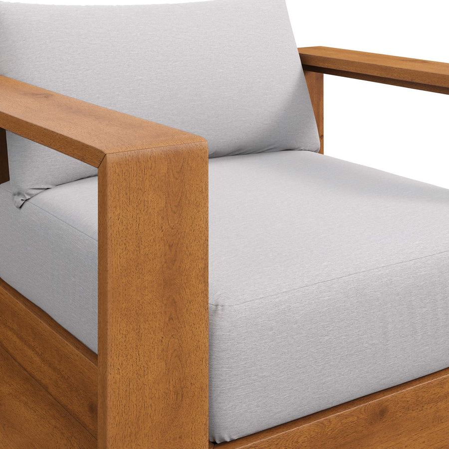 Aspen Outdoor Patio Acacia Wood Chair in Natural Light Gray