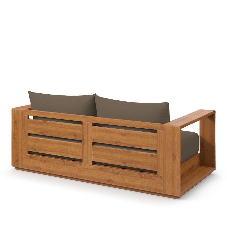 Aspen Acacia Wood Outdoor Patio Acacia Wood Loveseat in Natural Cocoa