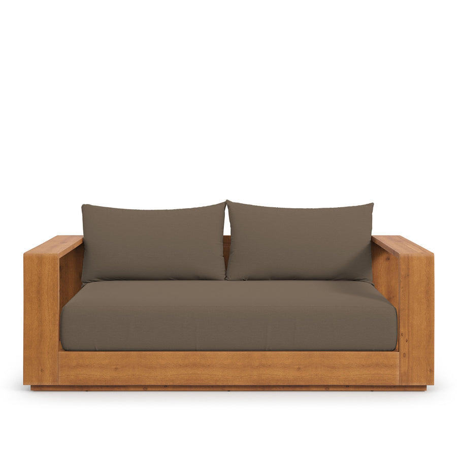Aspen Acacia Wood Outdoor Patio Acacia Wood Loveseat in Natural Cocoa
