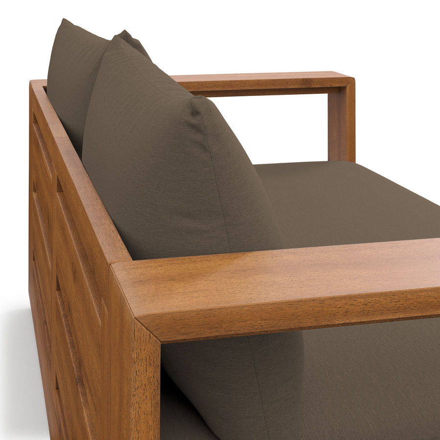 Aspen Acacia Wood Outdoor Patio Acacia Wood Loveseat in Natural Cocoa