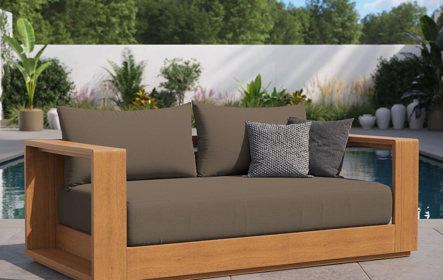 Aspen Acacia Wood Outdoor Patio Acacia Wood Loveseat in Natural Cocoa