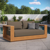 Aspen Acacia Wood Outdoor Patio Acacia Wood Loveseat in Natural Cocoa
