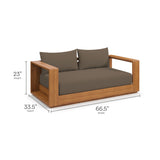 Aspen Acacia Wood Outdoor Patio Acacia Wood Loveseat in Natural Cocoa