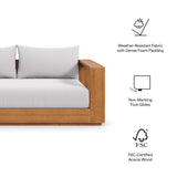 Aspen Acacia Wood Outdoor Patio Acacia Wood Loveseat in Natural Light Gray