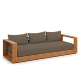 Aspen Outdoor Patio Acacia Wood Sofa in Natural Cocoa