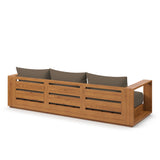 Aspen Outdoor Patio Acacia Wood Sofa in Natural Cocoa