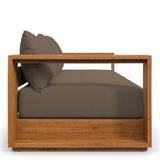 Aspen Outdoor Patio Acacia Wood Sofa in Natural Cocoa