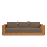 Aspen Outdoor Patio Acacia Wood Sofa in Natural Cocoa