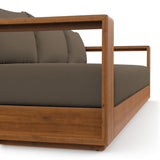 Aspen Outdoor Patio Acacia Wood Sofa in Natural Cocoa