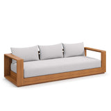 Aspen Outdoor Patio Acacia Wood Sofa in Natural Light Gray
