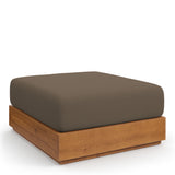 Aspen Outdoor Patio Acacia Wood Ottoman in Natural Cocoa