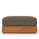 Aspen Outdoor Patio Acacia Wood Ottoman in Natural Cocoa