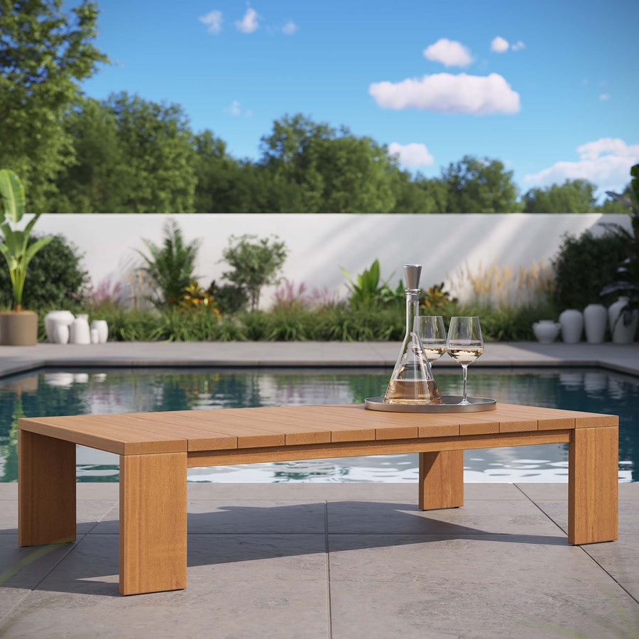 Aspen Outdoor Patio Acacia Wood Coffee Table in Natural