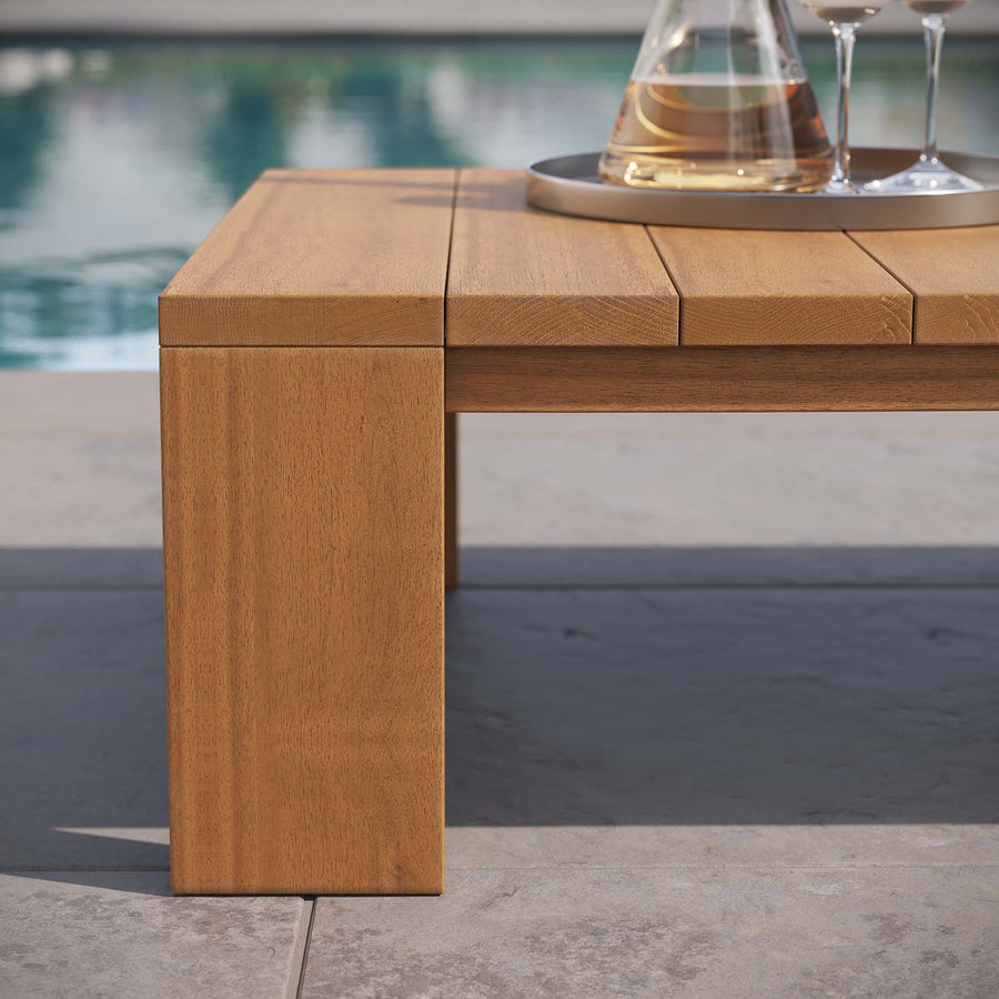 Aspen Outdoor Patio Acacia Wood Coffee Table in Natural