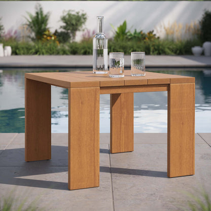 Tahoe Outdoor Patio Acacia Wood Side Table by Furniture For America
