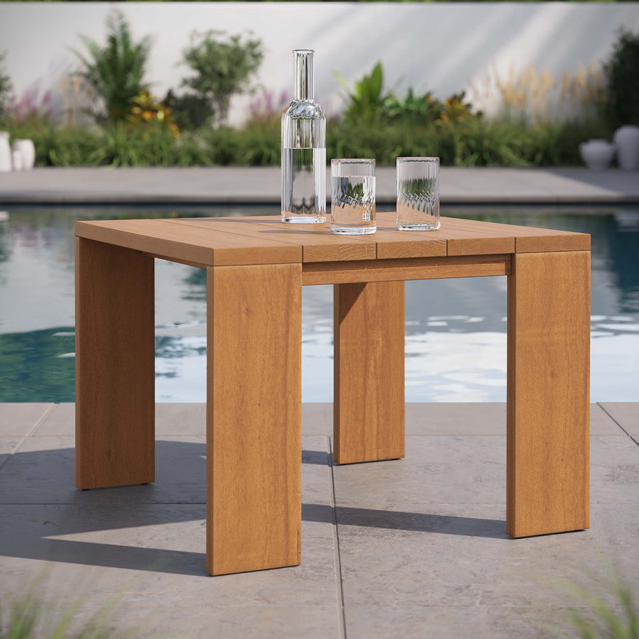 Aspen Outdoor Patio Acacia Wood Side Table in Natural