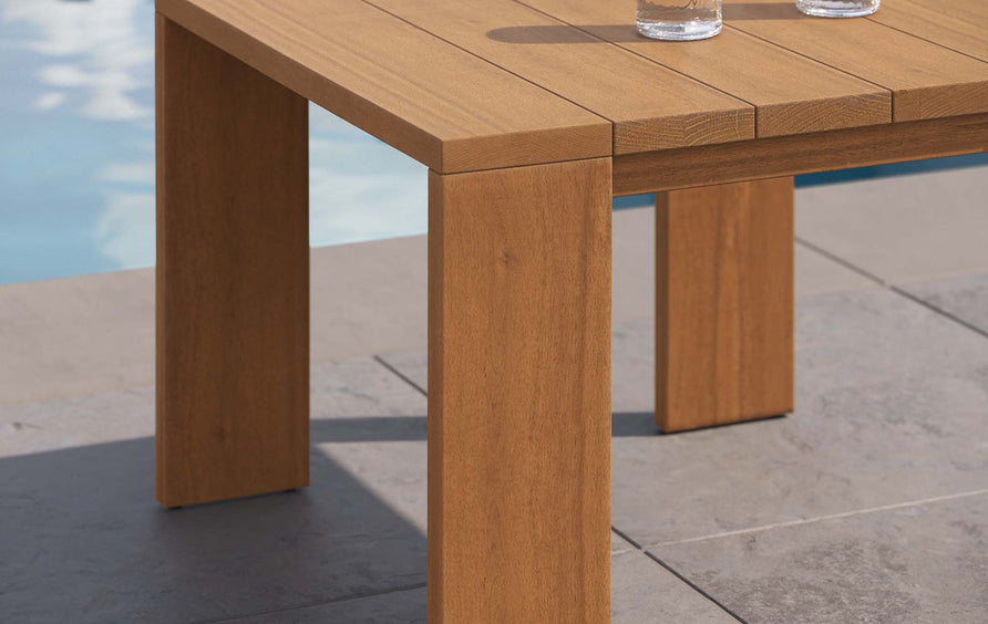 Aspen Outdoor Patio Acacia Wood Side Table in Natural